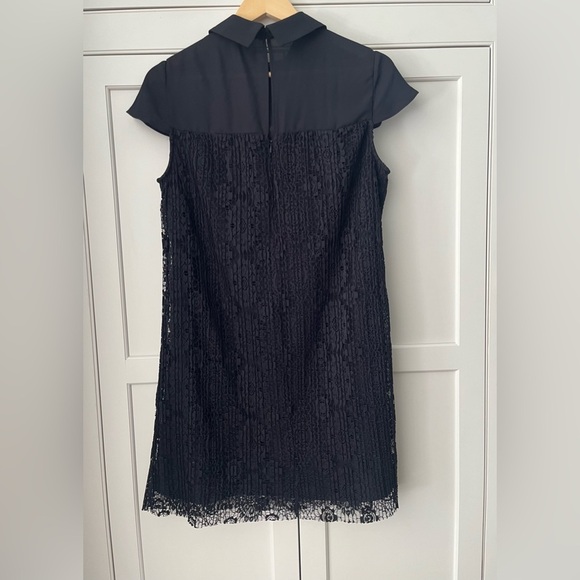 Nanette Lepore Collared Lace overlay A-line Dress Black Sz.8 - Picture 5 of 7